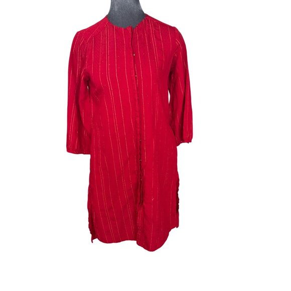 Marigold Lane Red Striped Womens Kurta Size XS - Picture 3 of 8